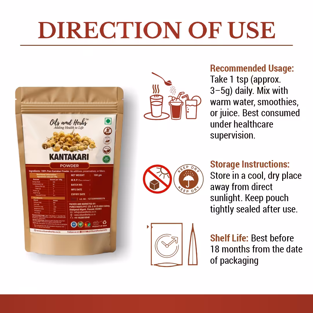 Kantkari Powder Natural Herbal Supplement for Respiratory and Digestive Health - Image 3