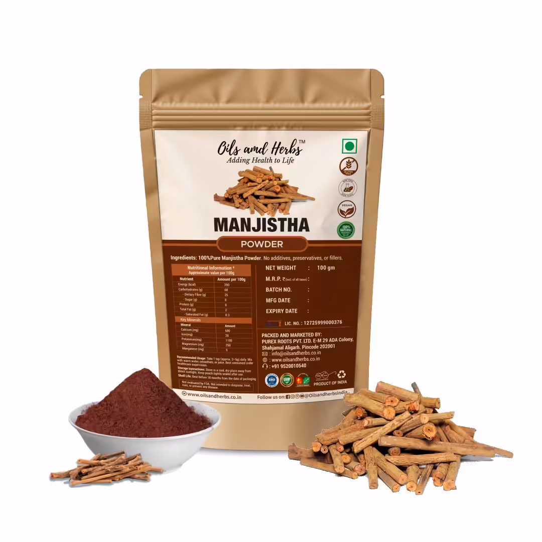 Manjistha (Majeeth) Powder Natural Herbal Supplement for Blood Purification and Skin Health